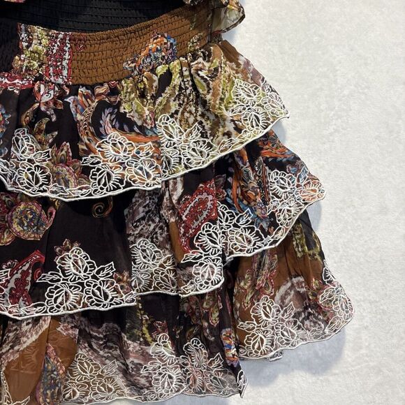 NovaLuxe Women's Mimi Mini Smocked Strapless Tiered Ruffle Dress Size Large - Picture 7 of 16